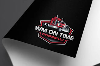 design modern transport logistic trucking logo