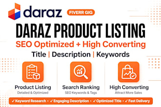 do daraz product listing with SEO title and description