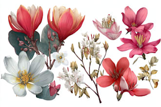 draw detailed botanical and floral illustrations