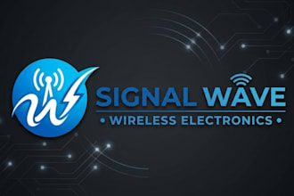 design a custom signal and wireless electronics logo