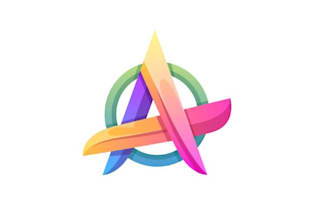 create colorful letter a gradient logo design