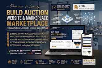 build auction website marketplace bidding website wordpress multivendor website