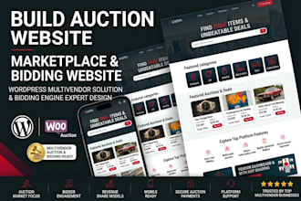 build auction website marketplace bidding website wordpress multivendor website