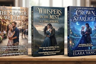 do a stunning romance book cover or an adult book cover