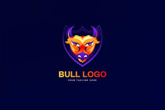 create gradient bull logo design