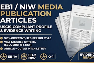 write your eb1 eb1a media article for uscis published material evidence