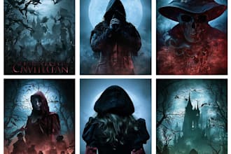 create horror fantasy book covers or ebook design