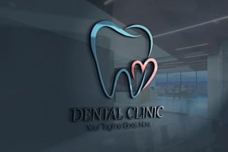 design a modern dental, clinic, or tooth logo for your practice