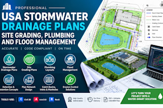 design USA stormwater drainage plans site grading plumbing and flood management