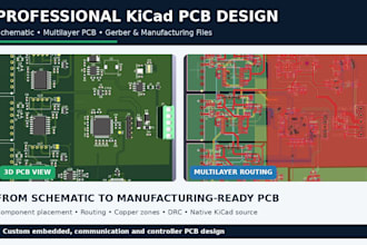 design professional pcb in kicad with schematic and gerber files