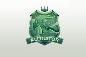 design a gradient alligator, mascot and modern animal logo