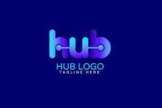 design a modern gradient hub logo with a unique and creative style