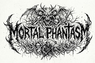 design hand drawn death metal horror logo