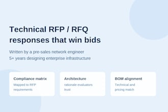 write technical rfp responses for network and IT infrastructure bids