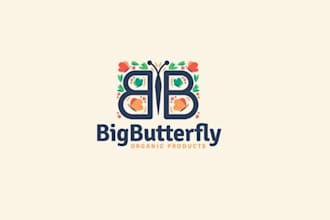 design a hand drawn flat, creative bb logo and custom brand identity