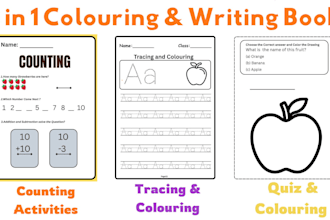 create 3 in 1 colouring writing and drawing book