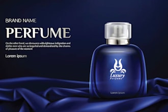 design perfume, cosmetic product label, box packaging logo