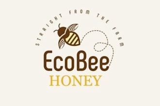 design a premium honey bee badge and animal logo with a bold brand identity