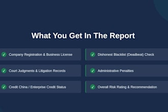 check your chinese supplier credit and blacklist records