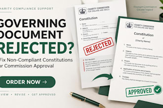 fix your noncompliant charity governing document for commission approval