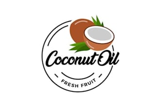 design a premium coconut logo with a fresh tropical brand identity