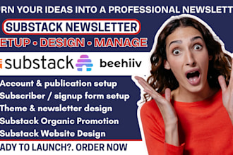 setup substack account, substack newsletter, beehiv newsletter organic promotion