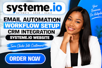 systeme io email automation workflow setup CRM integration systeme io website