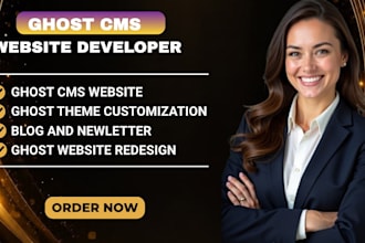 design a professional ghost cms website, blog and newsletter