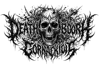 create death metal, skull, gore metal band logo