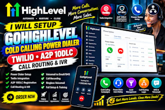 setup gohighlevel cold calling power dialer twilio a2p 10dlc call routing