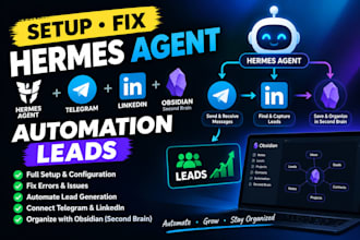 setup fix hermes agent telegram linkedin automation leads obsidian second brain