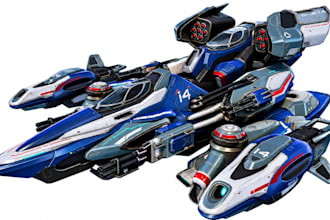 do 3d spaceship modeling hard surface game ready spaceship spacecraft 3d model