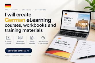 create german elearning courses, workbooks and training materials