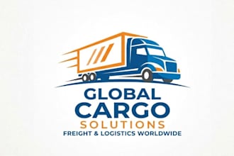 design a modern truck and container shipping logo