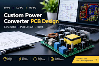 design custom smps, ac dc and dc dc converter pcb with schematic