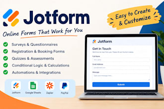 create a professional jotform online form, survey or quiz