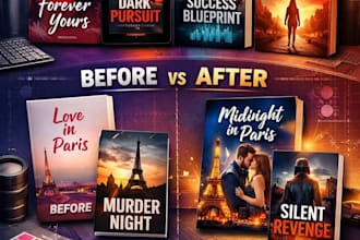 design illustrated romance book cover or  cover
