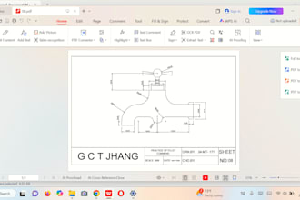 design 3d mechanical parts and 2d cad drawings