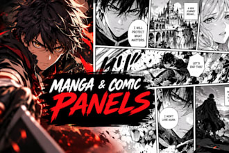 draw manga comic panels as an anime manga artist for your story