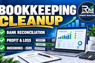 do bookkeeping cleanup, bank reconciliation, profit and loss for small business