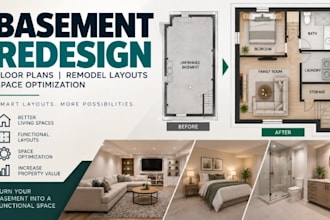 redesign basement floor plan, remodel layouts space optimization