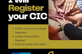 register a cic community interest company for you with companies house