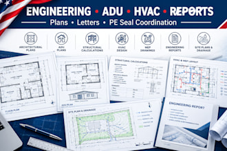 provide engineering reports, adu plans, hvac letters and pe seals in pa ma ut ga