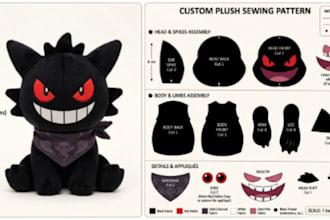 create a custom plush toy sewing pattern for your stuffed animal design