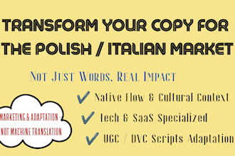 transcreate and localize your copy, website, or scripts