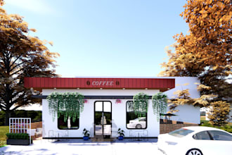 3d interior and exterior render