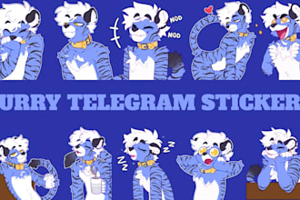 draw cool stickers of your furry chaaracters for telegram discord stickers
