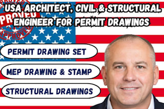 create architect plans civil and structural permit drawings for texas california