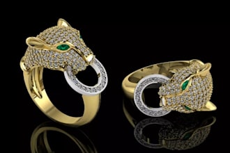 create 3d jewelry model ,custom hype chain,3d turnover necklace, gemstone rings