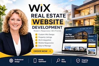 design wix real estate website and real estate website property development, wix